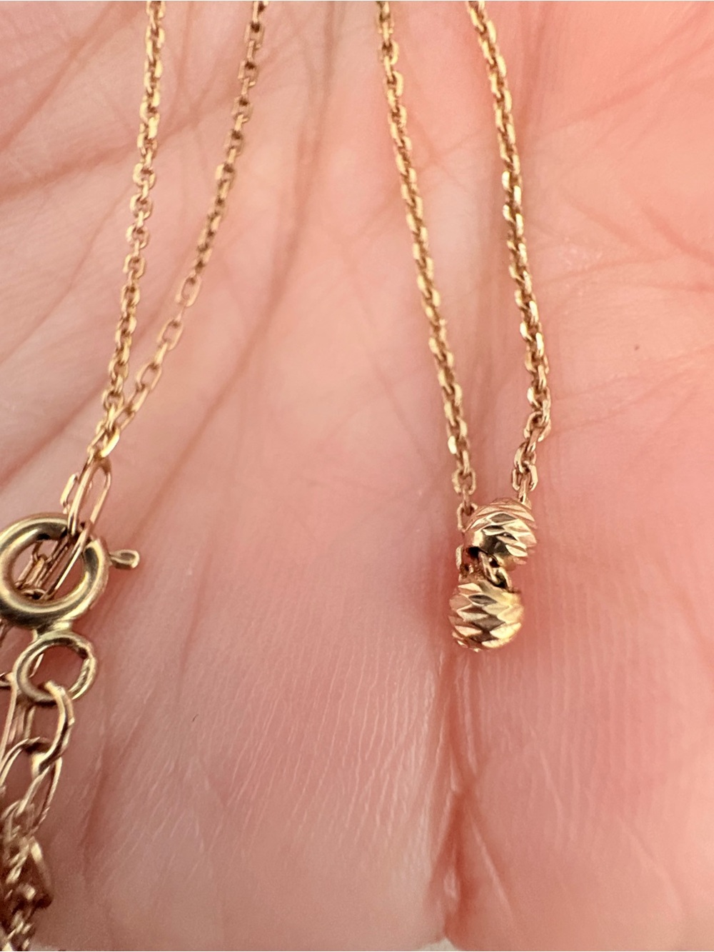 18k Gold Bead Pendant Necklace - Women Jewelry
